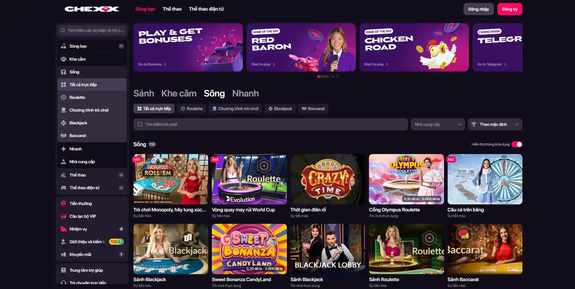 Ảnh chụp thật sảnh Live Casino CHEXX